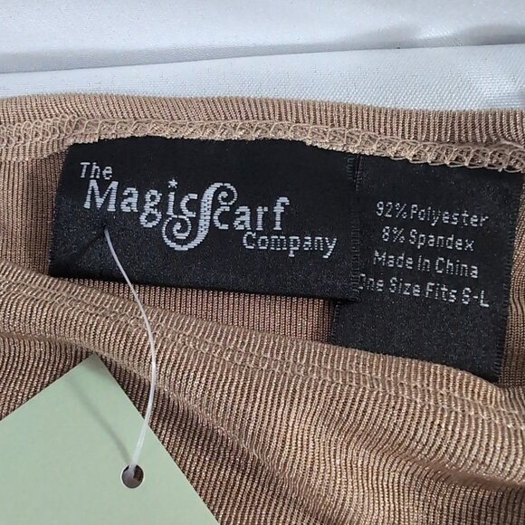 Magic Scarf Company Tan Beige Long Sleeve Shirt Tunic One Size S-L Asymmetrical - Picture 6 of 14